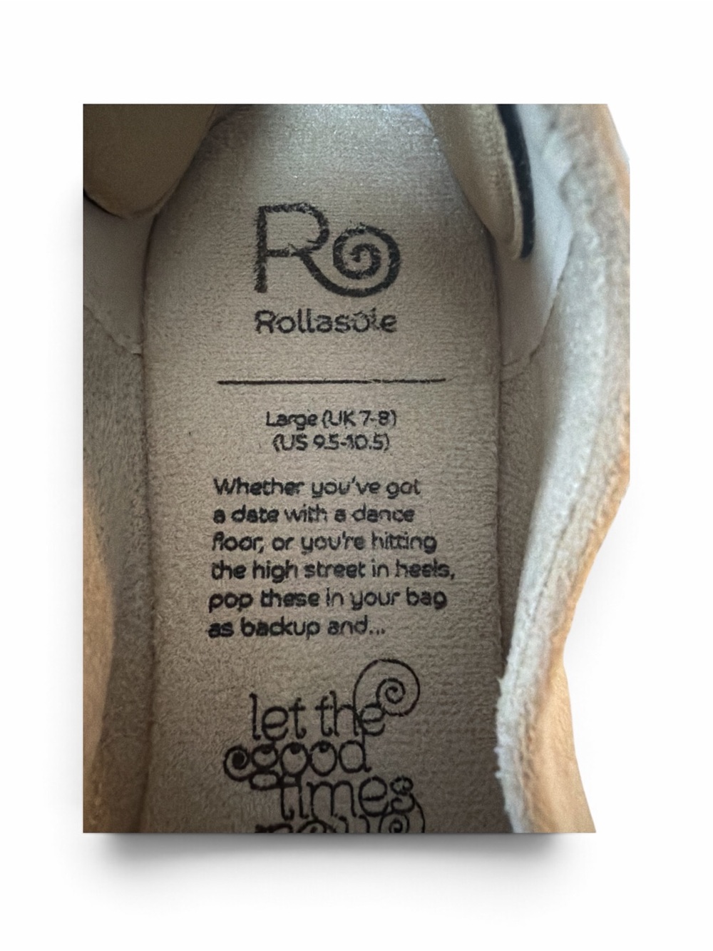 Rollasole Women’s Roll Up Ballet Flats W/Tassells In Tan Size 9.5 - 10.5 NWOT - Picture 5 of 6